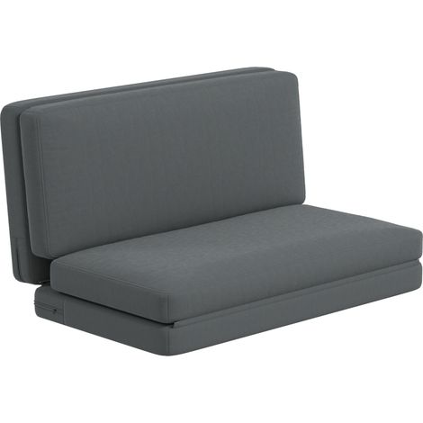 Canapé convertible 3-en-1 en velours gris foncé avec matelas large 138 cm, pliable et rembourré, support jusqu’à 240 kg (1/5)