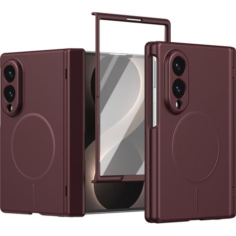 Funda para Samsung Galaxy Z Fold 8, con cristal para la pantalla externa, para MagSafe, color burdeos. (1/5)