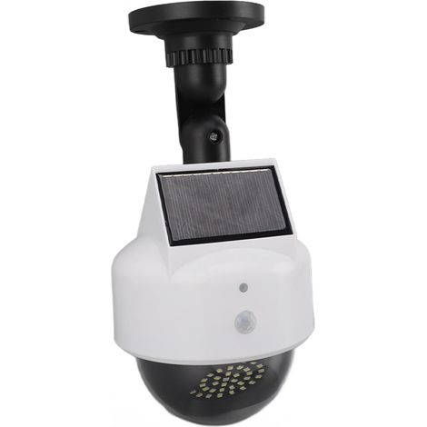 Caméra de surveillance factice solaire simulée avec flash LED rouge pour intérieur et extérieur, en ABS, faux caméra sécurité (1/5)