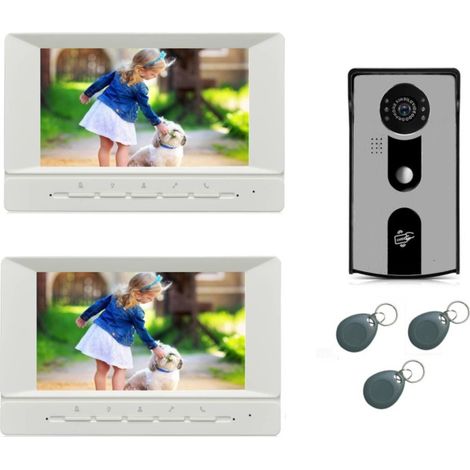 Visiophone pour maison à étages avec 2 écrans avec lecteur RFID