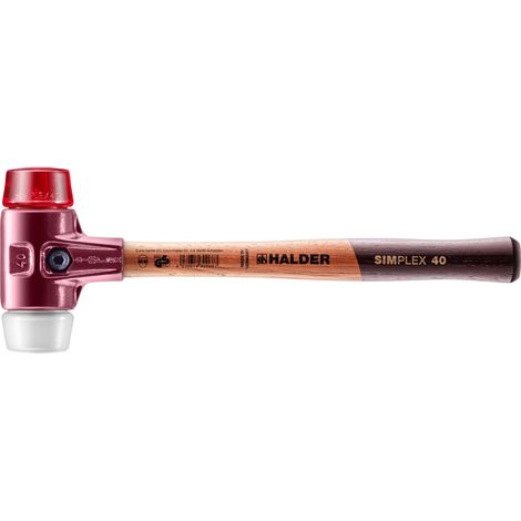 HALDER SIMPLEX Schonhammer Ø 40 mm Plastik rot / Superplastik mit Tempergussgehäuse (1/5)