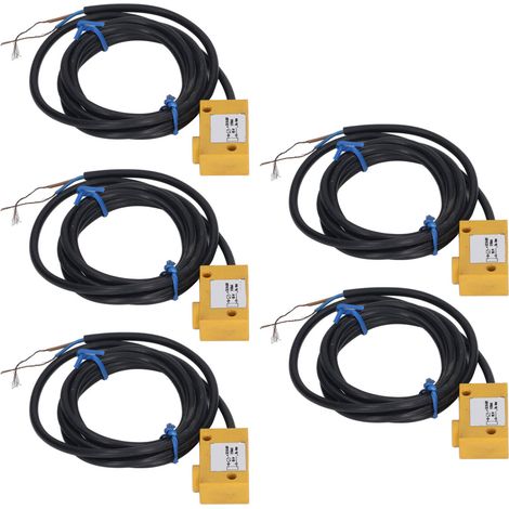 Lot de 5 capteurs de proximité inductifs à 2 fils, normalement ouverts, boîtier ABS IP65, pour applications industrielles, alimentation 10-36 V CC. (1/5)