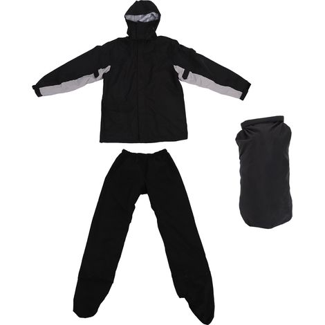 Motorrad-Regenkombi, wasserdicht, atmungsaktiv und leicht, Jacke und Hose mit integrierten Überschuhen, Größe M. (1/5)