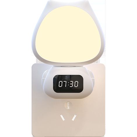 Lampe de nuit LED à brancher ou rechargeable, télécommande, variateur d'intensité, tête rotative, veilleuse mignonne pour chambre, prise CN 220V, lumière fixe (1/5)