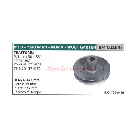Puleggia per trattorino rasaerba tagliaerba TD4115 4125 MTD 021647