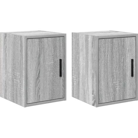 Lote de 2 armarios de pared para garaje almacenamiento práctico 30 x 30 x 41 cm madera contrachapada gris sonoma 020051411 (1/5)