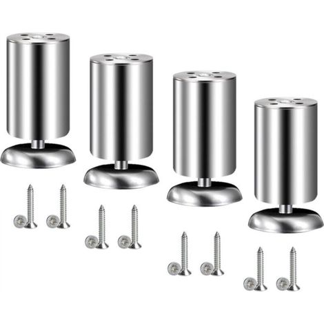 Four-piece stainless steel furniture legs, suitable for desks, sofas, tables, furniture legs, 120 mm, silver (1/5)