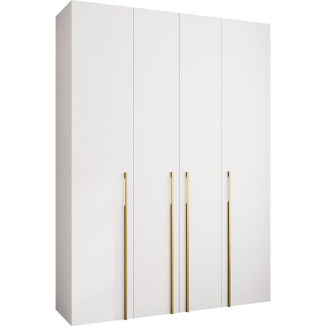 Armoire Hartford 570, Blanc, 246x180x42cm, Portes d'armoire: Avec des charnières, Nombre d'étagères: 0 (1/5)