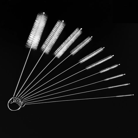 Brosse de tasse, brosse de nettoyage de tube, brosse de nettoyage de bouteille en verre, clavier de carafe d'eau de bouteille de bébé, brosse de nettoyage de tuyau 12pcs (1/4)