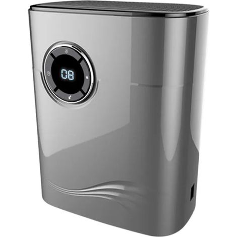 (Gris) Déshumidificateur d'air domestique 1200 ml, élimine l'humidité, purifie avec des ions négatifs, portable. (1/5)