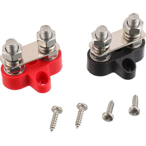 Lntyq M8 5/16" 2 pièces boulon de fixation bornier de batterie 12-48V DC Bus barre Bus pour RV camion Camping bateau (1/4)