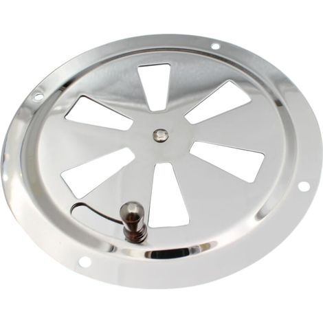 Grille d'aération ronde à persiennes en acier inoxydable de 12,7 cm ou 15,2 cm avec poignée facile à ouvrir et à fermer, noir (1/5)
