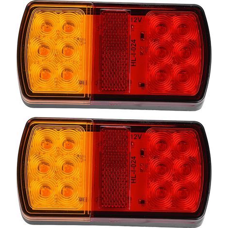 Feu Stop arrière de remorque 12V, 2 pièces, lampes LED, indicateur 12 LED, bateau Submersible (1/5)