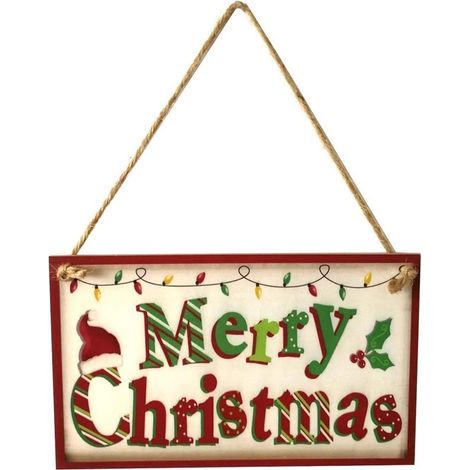 Décoration murale Joyeux Noël, ornement de porte, cadeau de Noël, plaque en lin suspendue avec corde, décoration pour la maison (1/5)