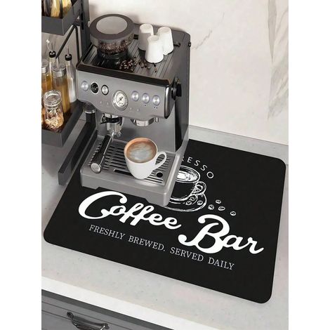 Tapis absorbant et imperméable pour plan de travail de cuisine, pour cafetière - Tapis en silicone antidérapant et résistant à la chaleur, accessoire de cuisine décoratif 20 x 30 cm (1/5)