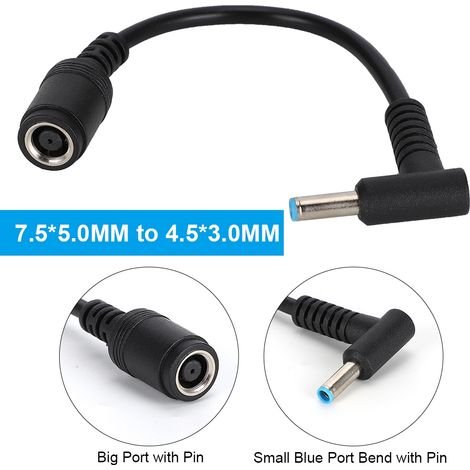 Adaptateur Secteur HP Ultrabook avec Connecteur Femelle 7.4x5.0 vers Mâle 4.5x3.0 - Câble d'Alimentation