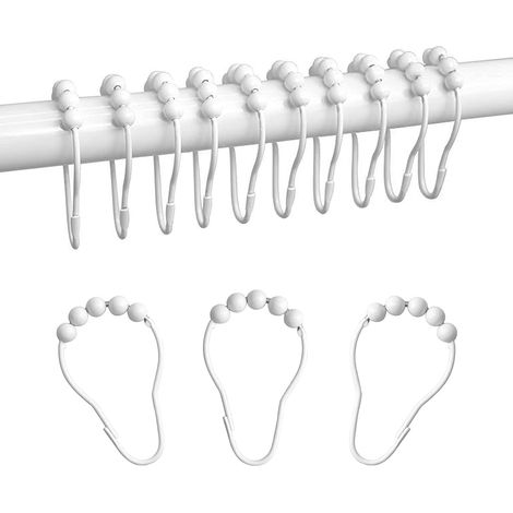 12 Gardinenhaken, Gardinenaufhänger, Hakenschlaufen für r (1/4)