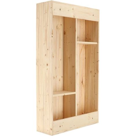 Ac-Deco – Table murale en bois brut FSC – Dimensions 120,2 x 58 x 193 cm – Couleur beige – Pour bar ou décoration (1/10)
