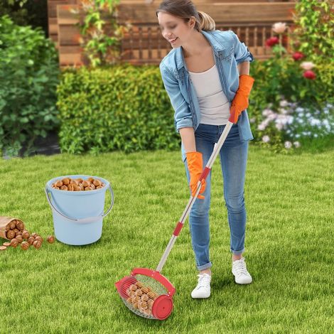 1-5cm Nussnetz-Sammler mit Seitenöffnung und verstellbarem Griff für die Sammlung von Nüssen, Kastanien und Golfballen