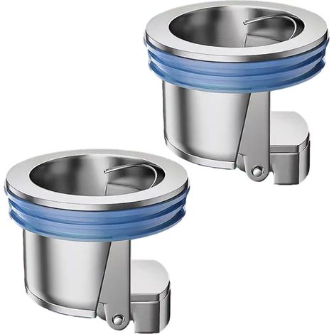 Lot de 2 bouchons de siphon de sol, entièrement en cuivre, anti-insectes, anti-odeurs, désodorisants, pour salle de bain, cuisine et toilettes. (1/3)