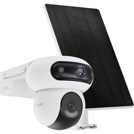 Ezviz – Caméra de surveillance extérieure 2K+ avec panneau solaire 8W – Vision nocturne couleur jusqu'à 35m – Détection IA – Wi-Fi 6