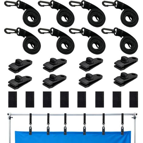 8 Sangles de Maintien et Pinces pour Enrouleur Bache Piscine Accessoires Enrouleur de Couverture Solaire (1/5)