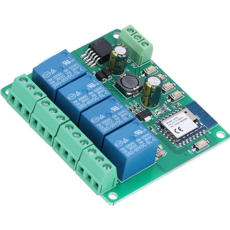 Module relais distant WiFi 4 canaux, contrôle par application mobile, verrouillage automatique, minuterie de poussée progressive (1/5)