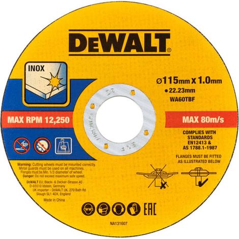 DeWALT - Satz Trennscheiben für Edelstahl 115x22,23 mm, 50 Stück DT20597