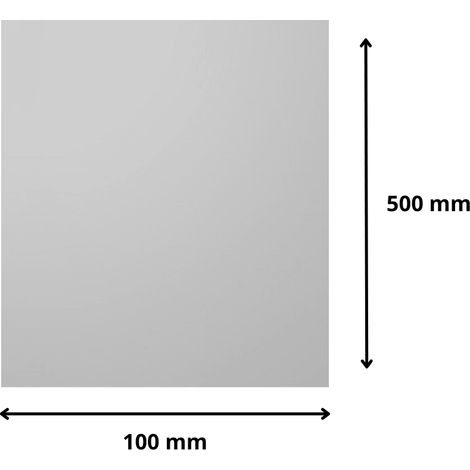 Plaque verre acrylique miroir 3 mm - 10 x 50 cm (100 x 500 mm) - Verre synthétique - Bord droits - Plexiglass