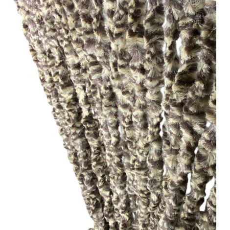 Tenda in Ciniglia Bicolore Beige e Marrone Soffio - Protezione Insetti, Semitrasparente, Facile Montaggio Cm. 100x220