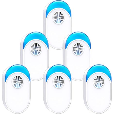 Répulsif ultrasons antiparasitaire 6 unités - Efficace souris, moustiques, cafards, sans danger animaux (1/5)