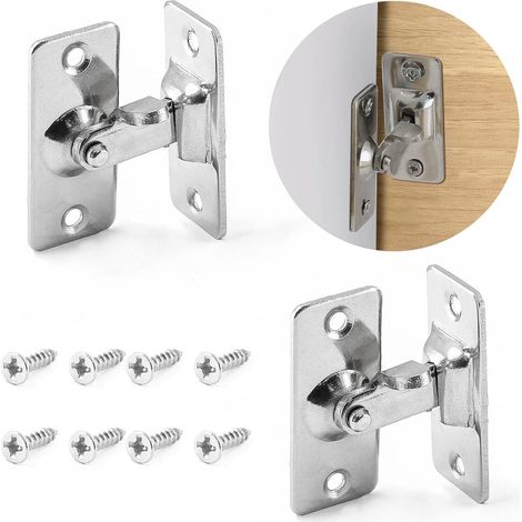 Verrou de porte à 90 degrés - 2 paires - Verrou pour porte coulissante - Acier inoxydable - Verrou de porte stable - Boulon (1/5)