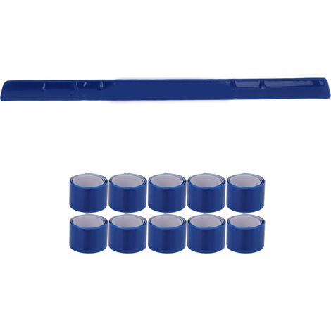 Bracelet réfléchissant en silicone acier bande de bras auto-enroulante pour vêtements sport cyclisme bleu (1/5)