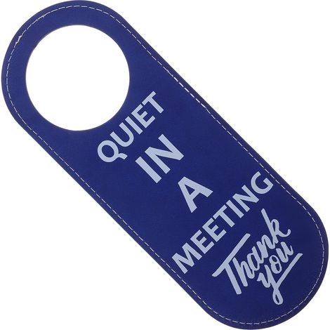 sign made of blue PU material Clear visibility for hanging