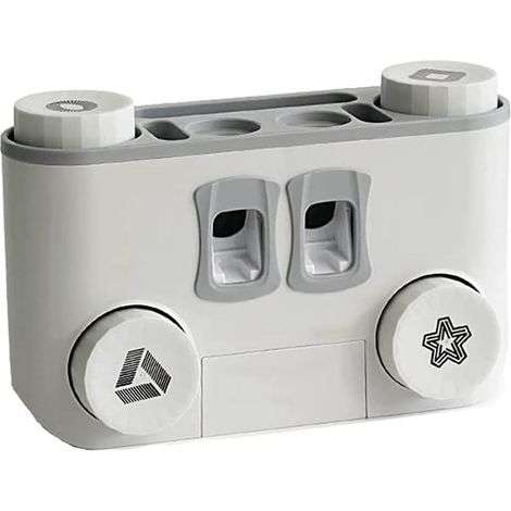 Wall Mounted Toothbrush Holder, Punch Free Toothpaste Holder, Space Saving Accessory Set (1/5)
