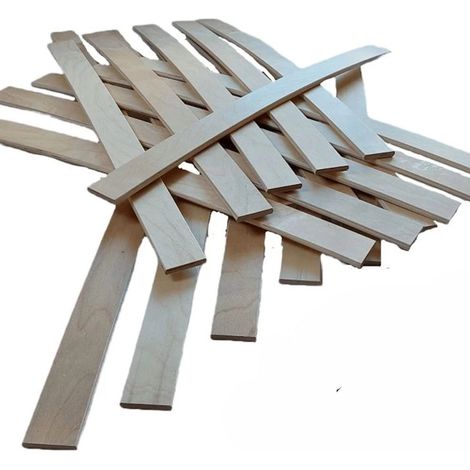 Ebac Literie – Lot de 30 lattes pour sommier 680x53x8 mm – Bois hêtre 7 plis – Renfort pour lit BZ, clic clac, canapé