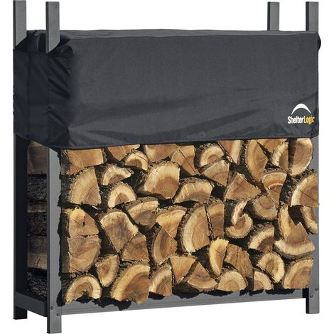 ShelterLogic Étagère à bois pour cheminée avec couvercle Noir (1/5)