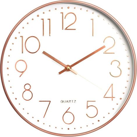 30 CM Silent Non-Ticking Large Decorative Wall Clock for Kitchen, Living Room, Bedroom, Office (Rose Gold) (1/5)