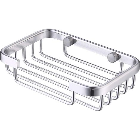 Portasapone da parete, portasapone da doccia a vite, scatola portasapone in alluminio, argento