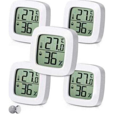 5 Stück Digitaler Innen-Thermometer und Hygrometer, Komfortniveau-Anzeiger, kleines hochpräzises digitales Thermo-Hygrometer, Babyzimmer-Thermometer für Wohnzimmer, Lager und Schlafzimmer (1/5)