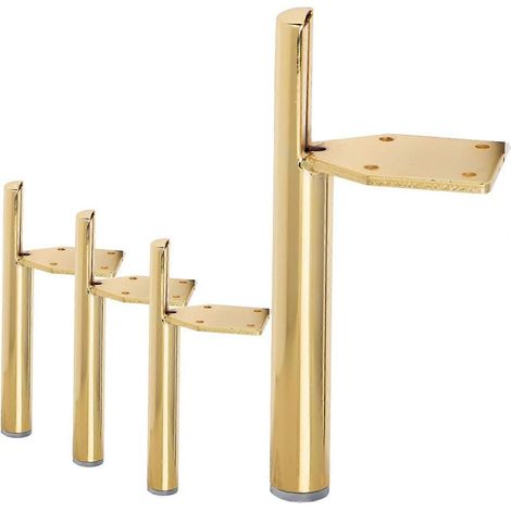 Verstellbare Schrankfüße, 13 cm (7 Zoll) Metall-Möbelfüße, 4 Stück, moderne, konische, seitlich montierte DIY-Möbelfüße, schwarz, für Schränke, Kommoden, TV-Ständer – 13 cm (5 Zoll) – Gold