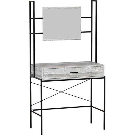 Brooklyn Coiffeuse Industrielle avec 1 Tiroir Bureau de Maquillage, Gris (1/5)