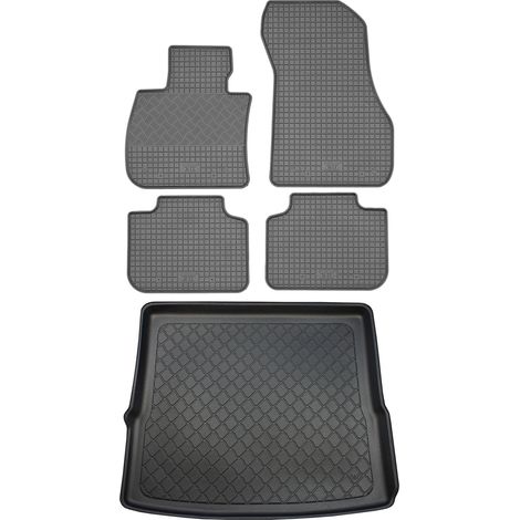 BMW X1 F48 SUV (5 porte) da 10/2015 SET - tappetini in gomma per auto + tappetino per bagagliaio (1/5)