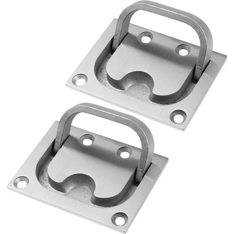 Anneau de Traction en Acier Inoxydable 7.6X5.5Cm Lot de 2 Poignée de Levage pour Usage Marin sur Panneaux et Coffres Résistant la Corrosion (1/5)