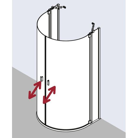 Kermi demi-cercle Raya Z20 0900x 2000 BV : 855-885 SIHG verre trempé transparent Clean (1/2)