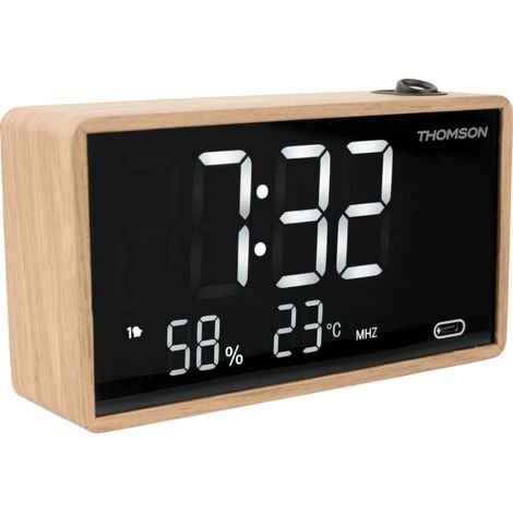 THOMSON Radiosveglia Fm Con Proiezione Legno