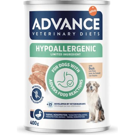 Advance Hypoallergenic Limited Ingredients - Pato - Alimento Húmedo Completo y Equilibrado Monoproteico - 400 g