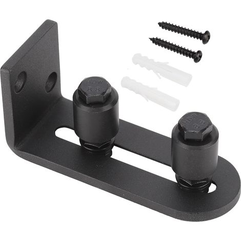 Guide De Sol Coulissant En Acier Au Carbone - Pour Porte De Grange Épaisseur 76mm - Rouleaux Doubles Réglables - Lot De 1 (1/5)