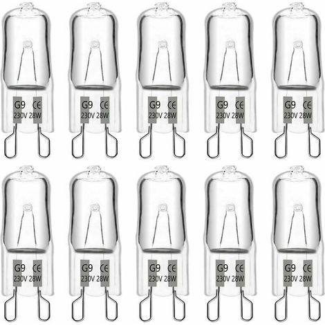 Ulisem G9 28W 230V Halogenlampe, warmweißes Licht 2700K, dimmbar, geeignet für Kronleuchter, Gartenleuchten, Wandleuchten, Schrankbeleuchtung, 10er-Pack. (1/5)