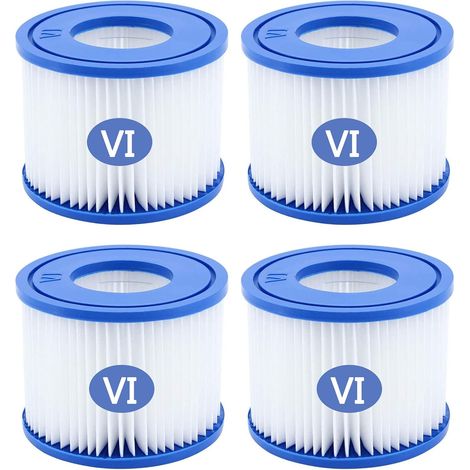 Filtre Spa pour Type VI, Taille 6 Filtre de Piscine pour 58323, Cartouche filtrantes(Lot de 4)